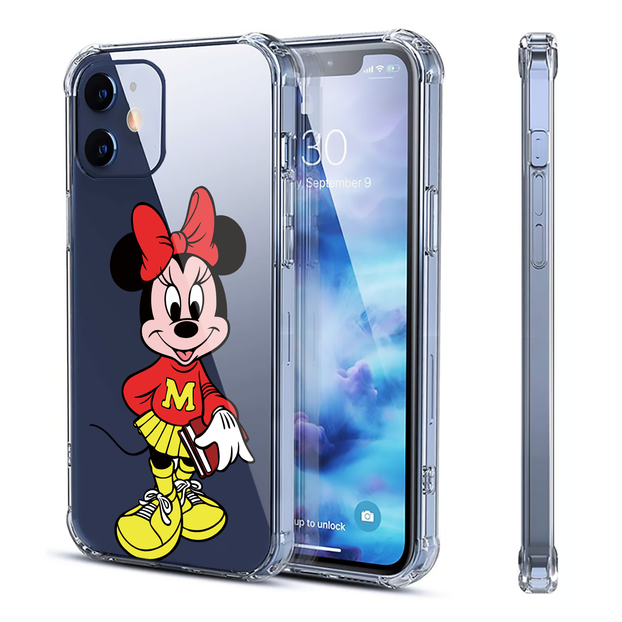（画像用） ミッキーマウス Mickey Mouse 【iPhone 12シリーズ対応】透明スマホケース（クリアソフトケース）